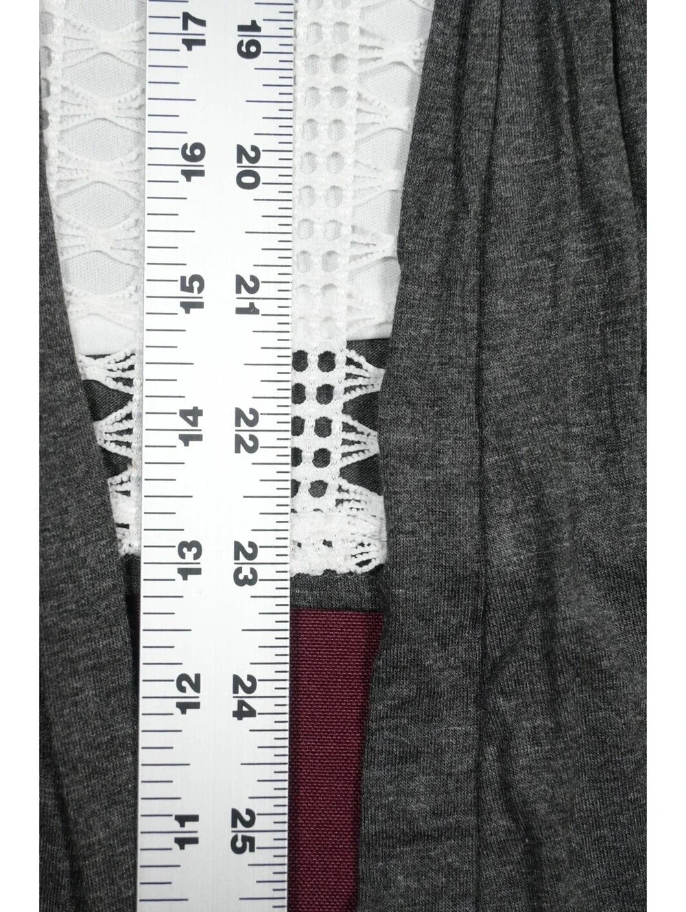 Naif Womens Cardigan Sweater Size M Gray Faux 2-Piece Lace Inset Roll Tab Sleeve